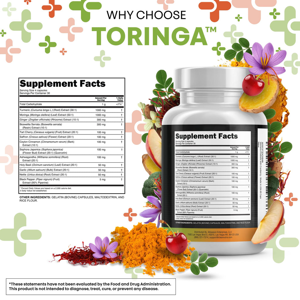 Turmeric Moringa Ginger Boswellia Saffron Supplement O7452
