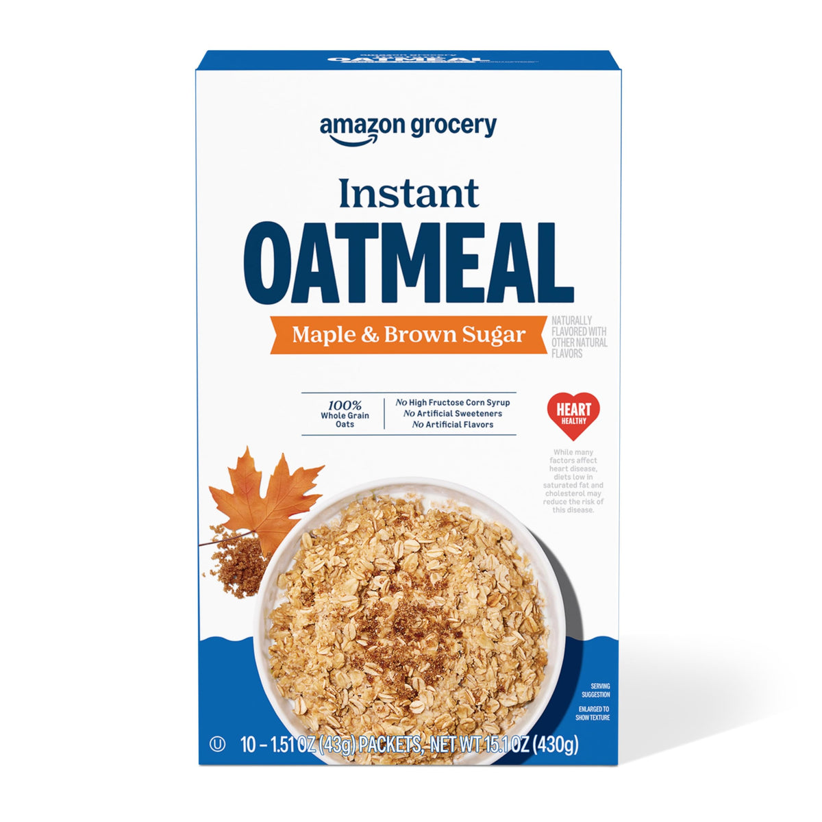 Maple & Brown Sugar Instant Oatmeal, 15.1 Oz, 10 Ct E347