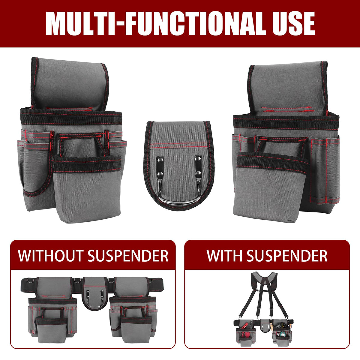 Heavy Duty 22 Pockets Adjustable Tool Belt E84358