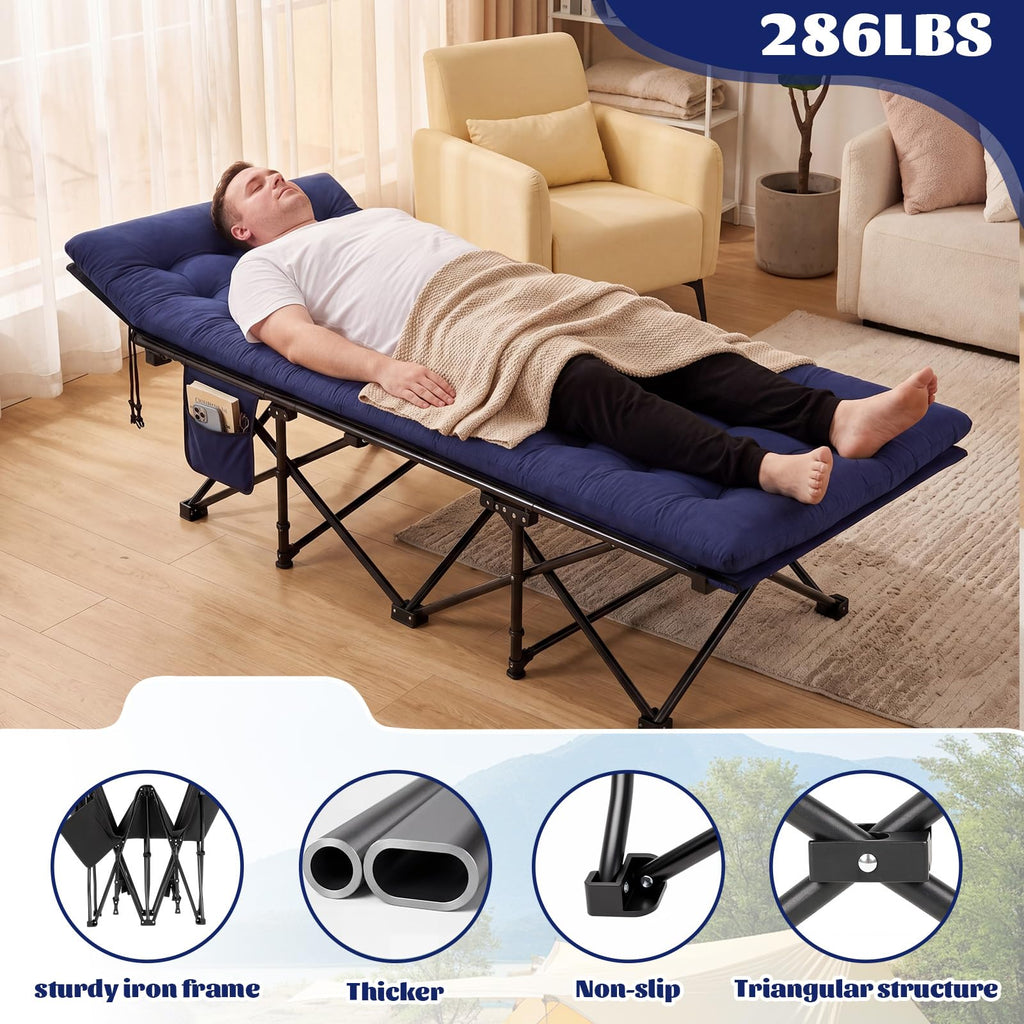 2 Pack Folding Camping Cot with Mattress D983