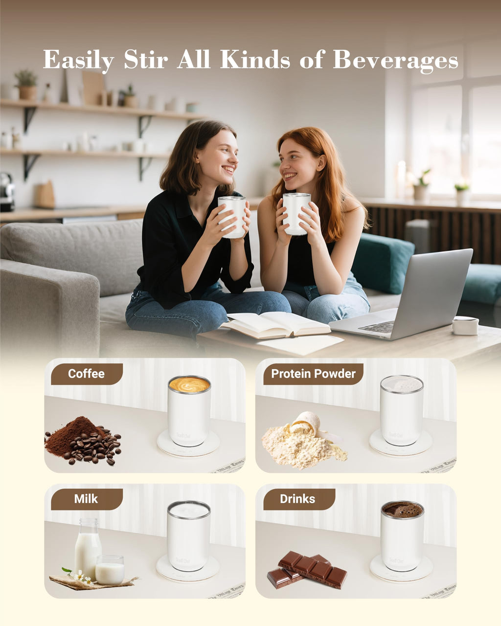 Self-Heating 10oz Temperature Controlled Coffee Mug with Dripper A681