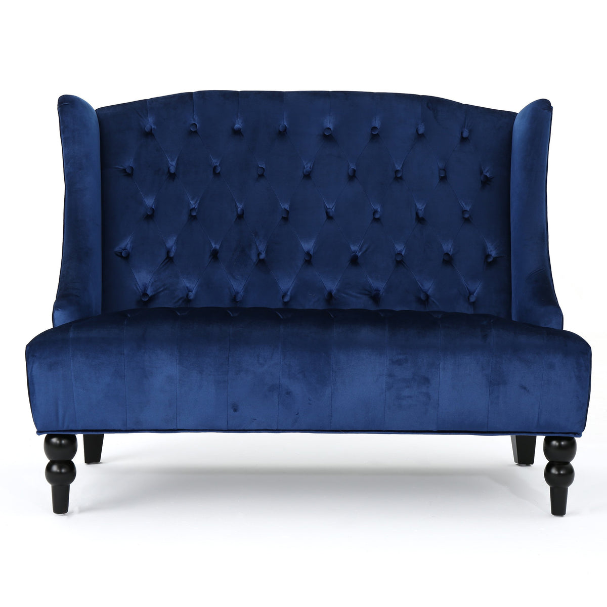 Navy Blue Tufted Velvet Wingback Loveseat X251448