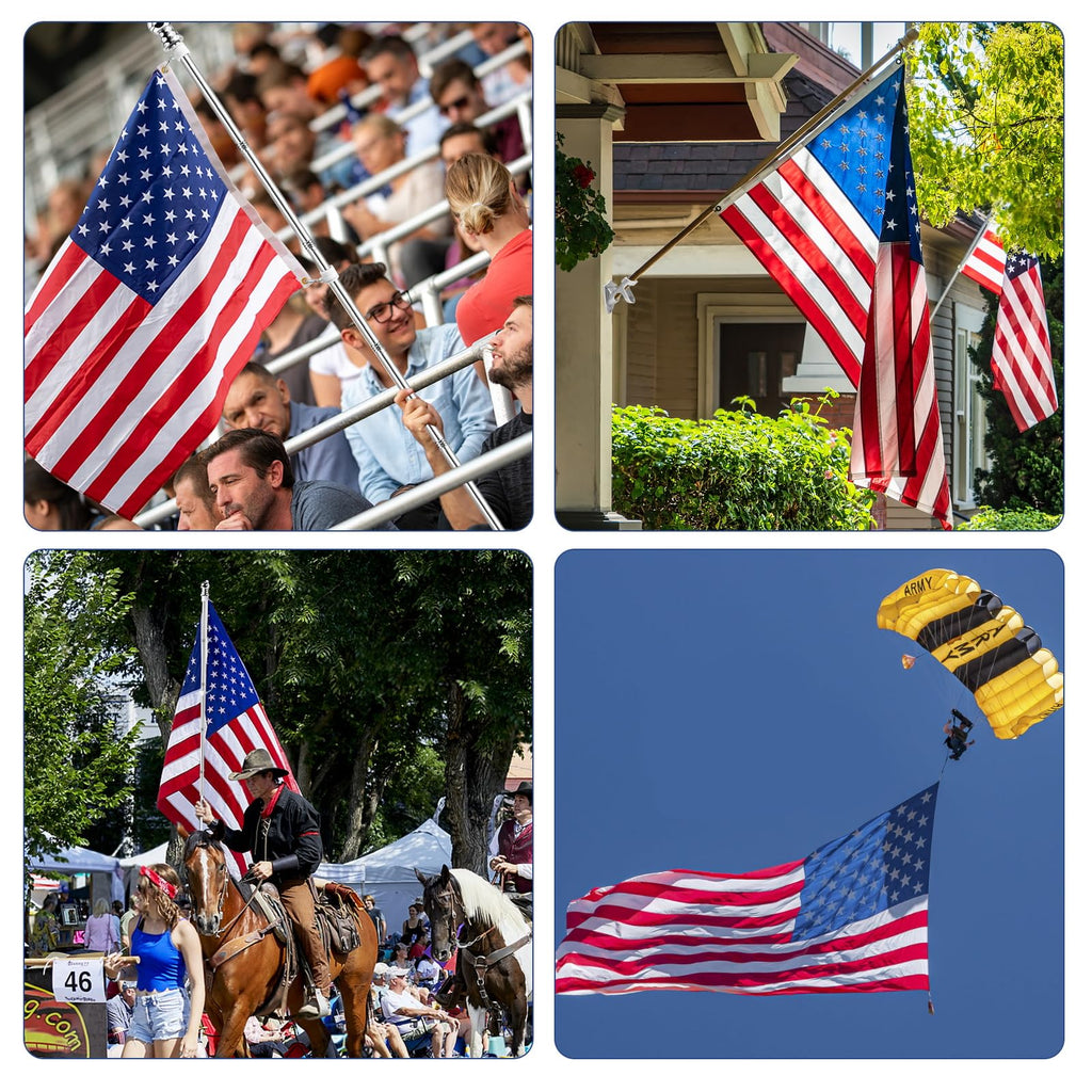 5 FT Flag Pole Kit with 3x5ft American Flag Stainless Steel A542992