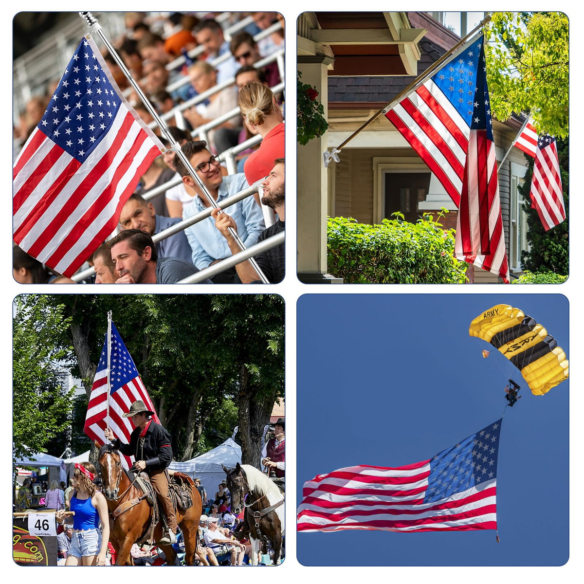 5 FT Flag Pole Kit with 3x5ft American Flag Stainless Steel A542992