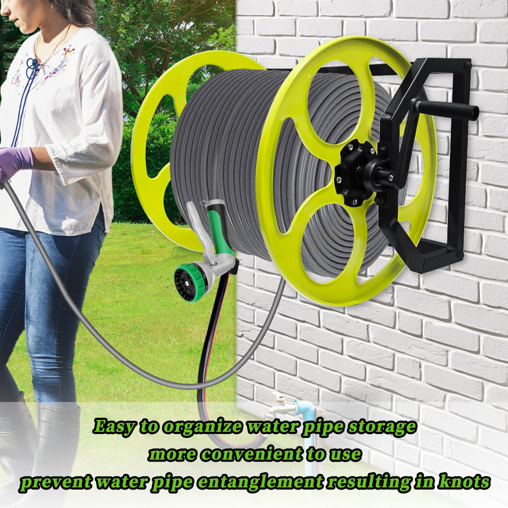 400FT Wall/Floor Mount Garden Hose Reel with Crank J85259