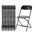 10 Pcs Black Plastic Folding Chair with Metal Frame V405