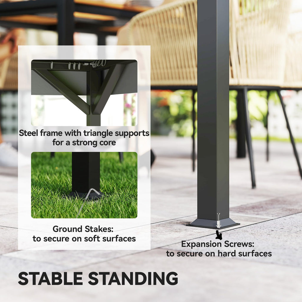 10' x 12' Dark Gray Outdoor Patio Gazebo L871356