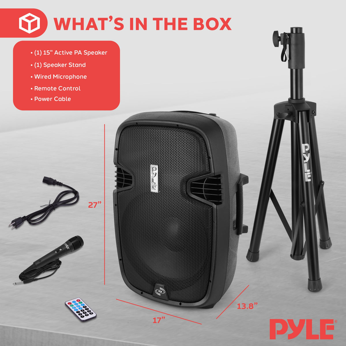 Black 1500W Portable PA Speaker System Y261066