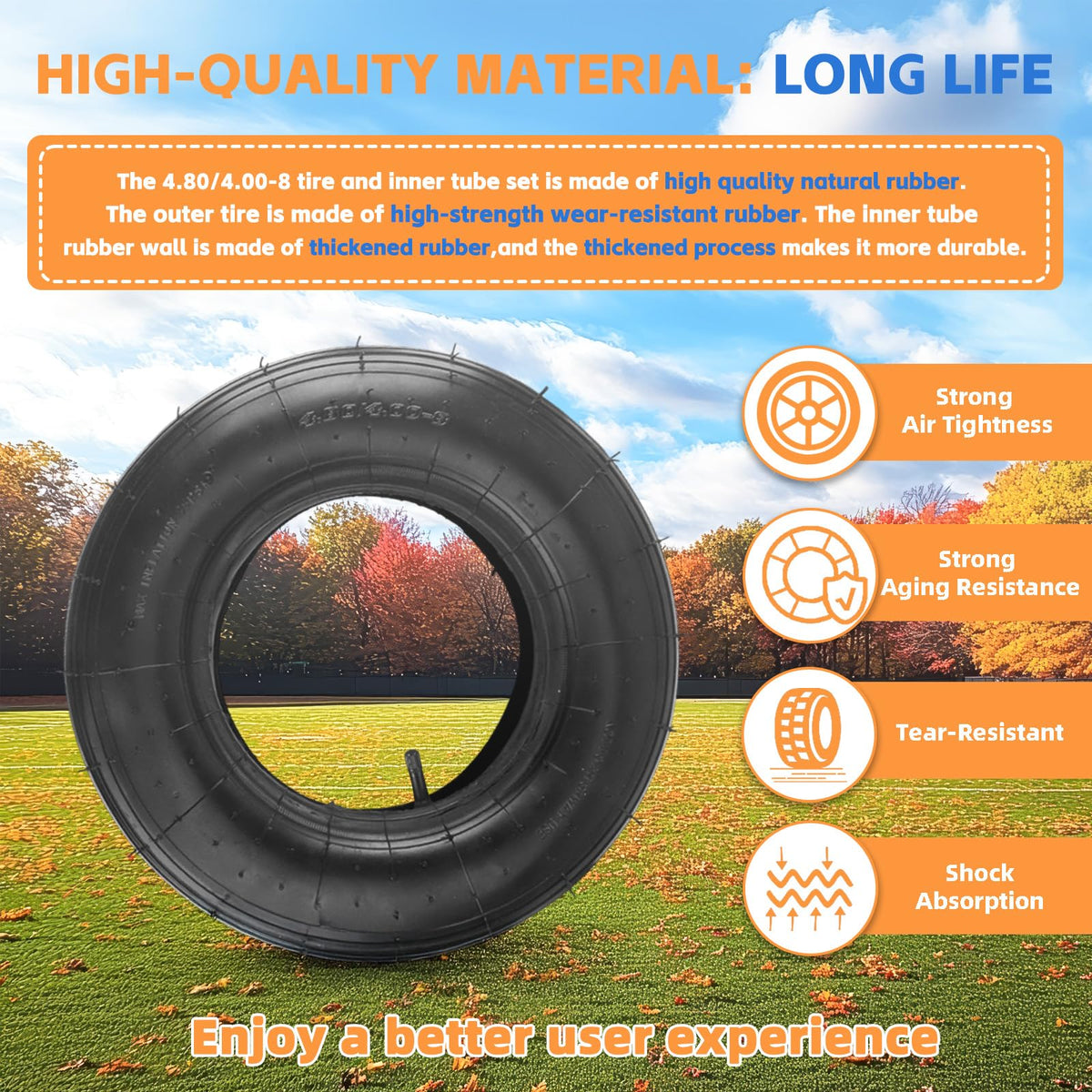 4.80/4.00-8" Tire and Inner Tube Set D6250