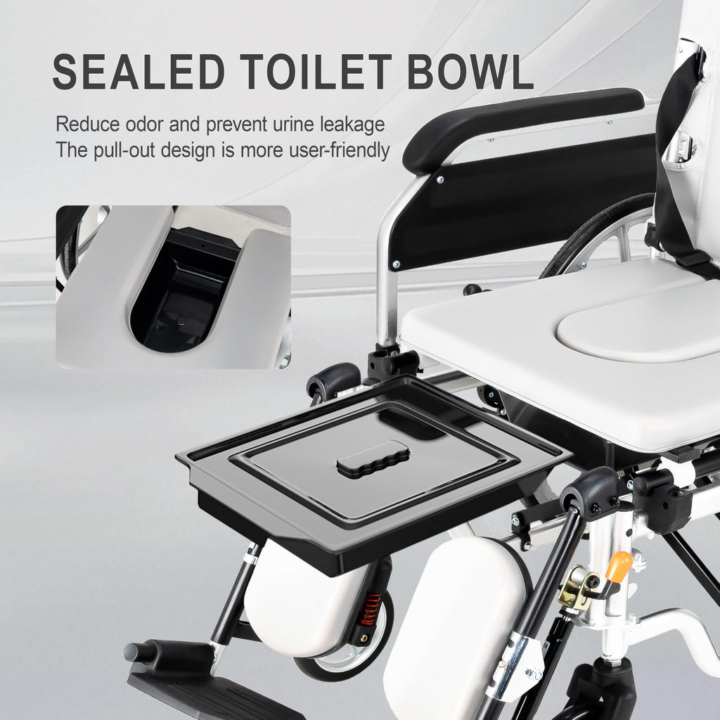5-in-1 Reclining Wheelchair with 18.5" Wide Seat W576