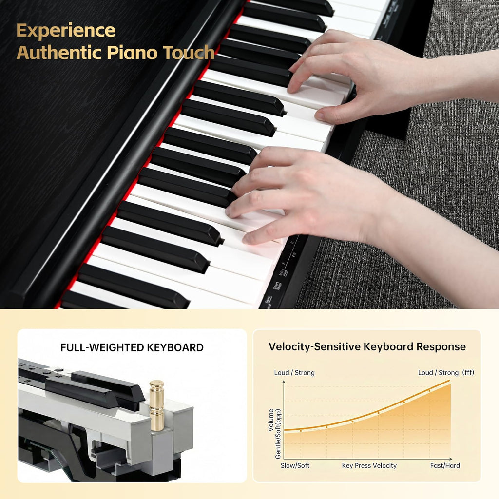 88 Key Weighted Digital Piano with Furniture Stand and Triple Pedal X93791