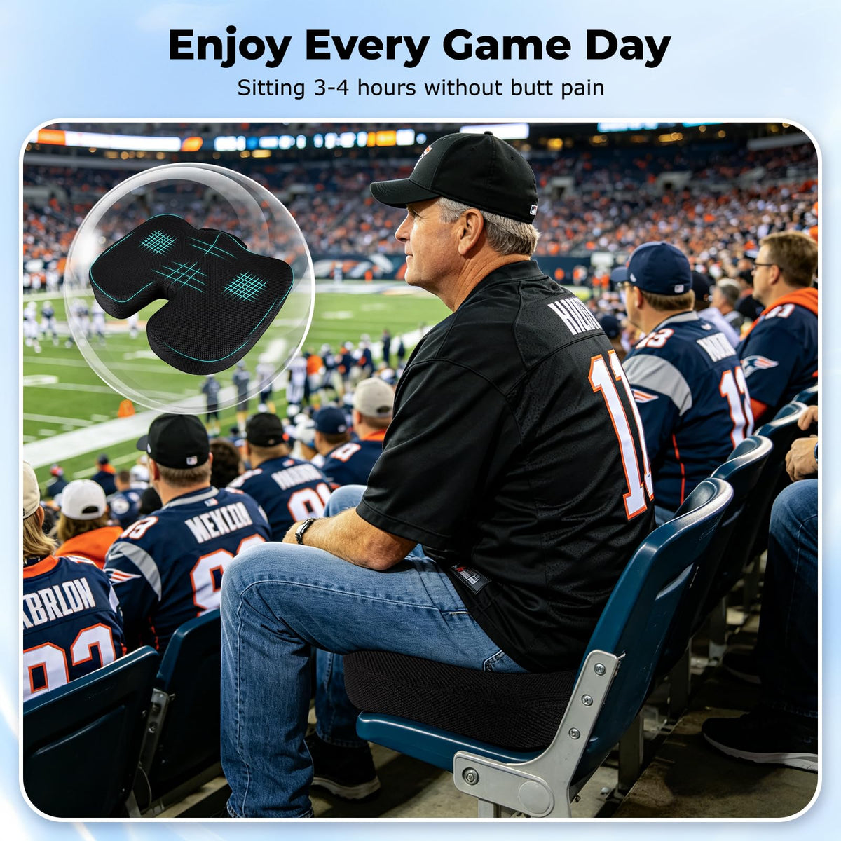 Breathable Mesh 18x14x3 inches Stadium Seat Cushions V25111
