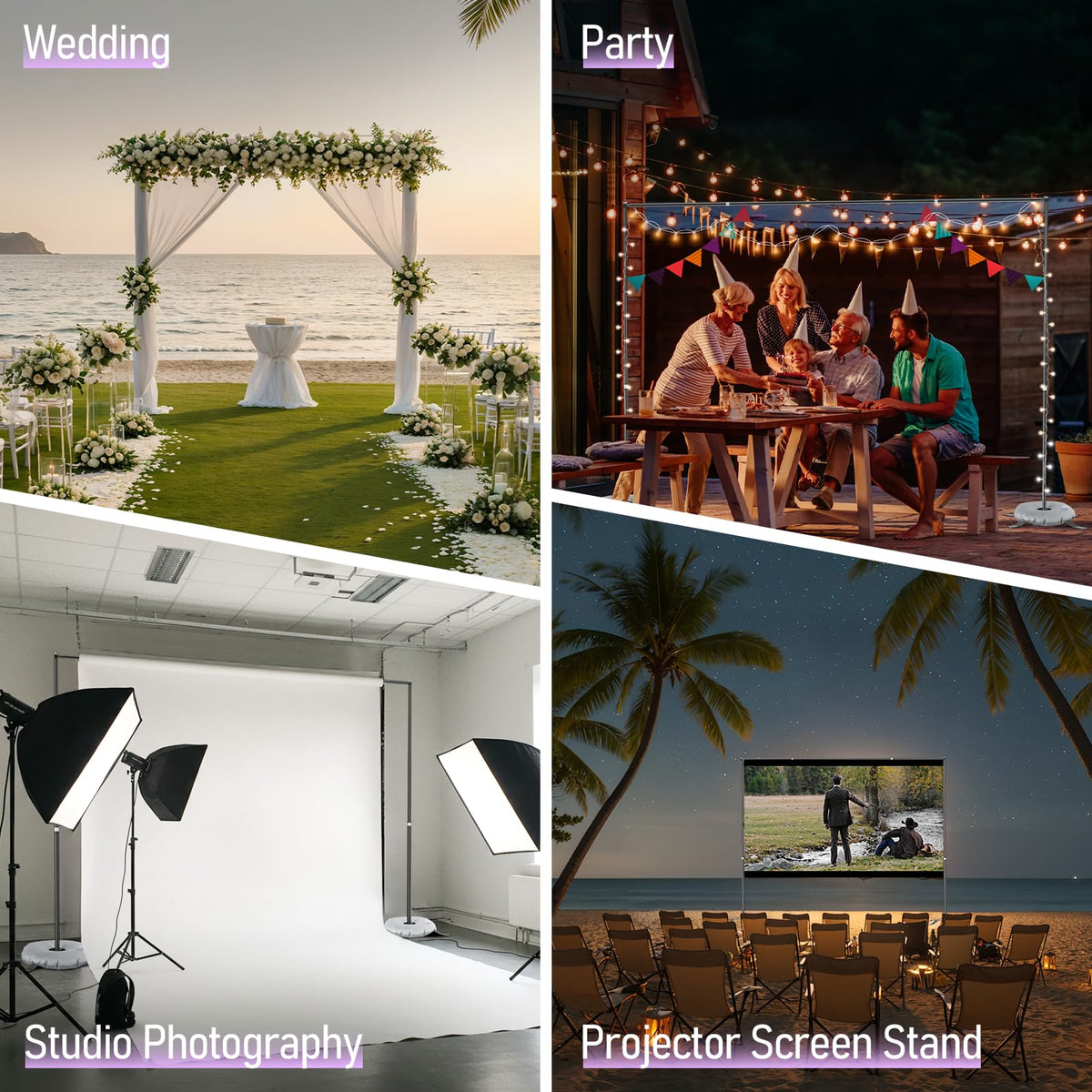 10x8.5FT Adjustable Backdrop Stand with Cross Base G21929