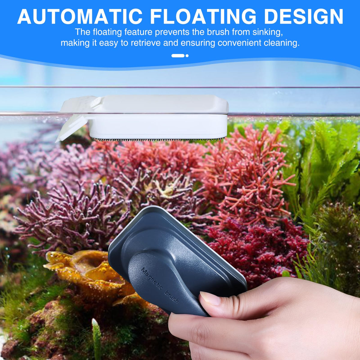 Automatic Fish Feeder and Magnetic Glass Cleaner Brush H756812