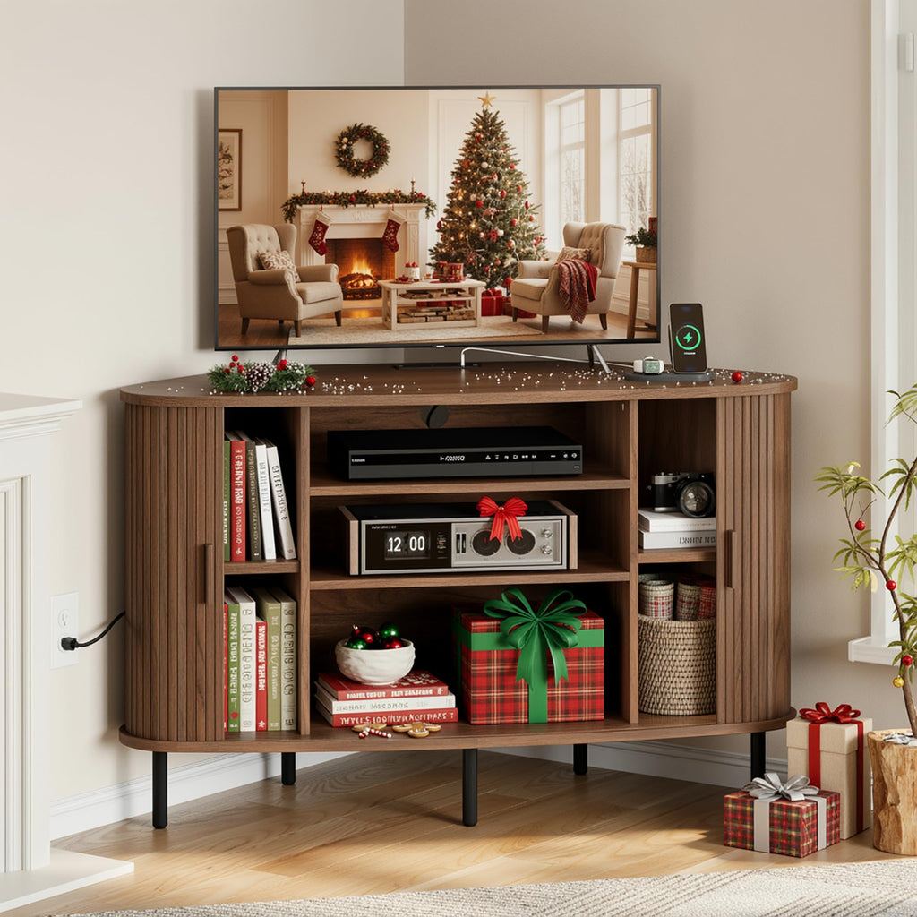 47" Walnut Corner TV Stand C47944