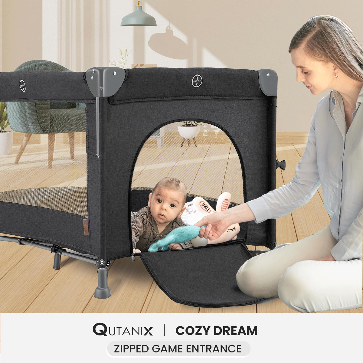 2-in-1 Pack and Play with Mattress, Bassinet and Playpen L17302