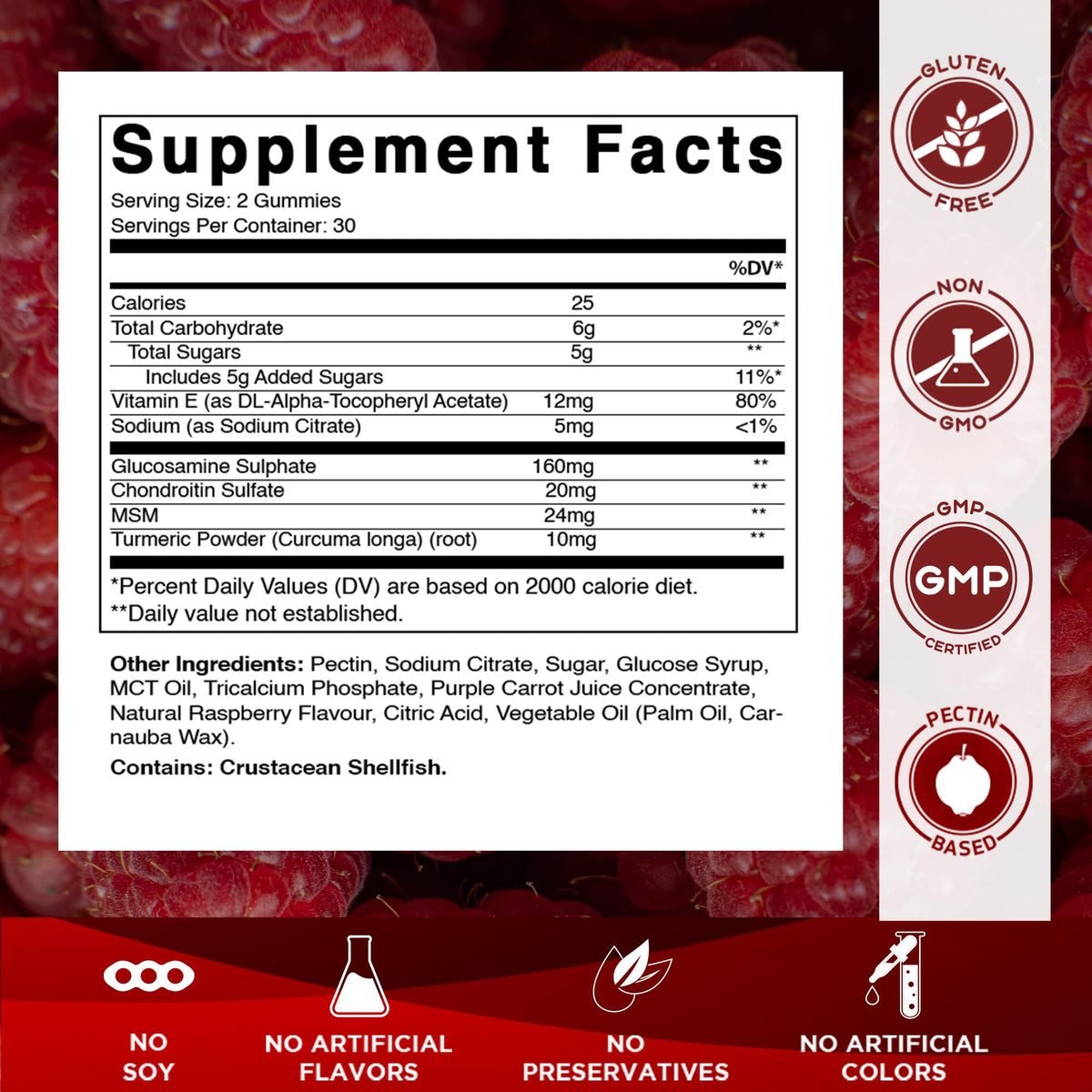 Glucosamine Chondroitin with MSM & Vitamin E 60 Gummies K66784
