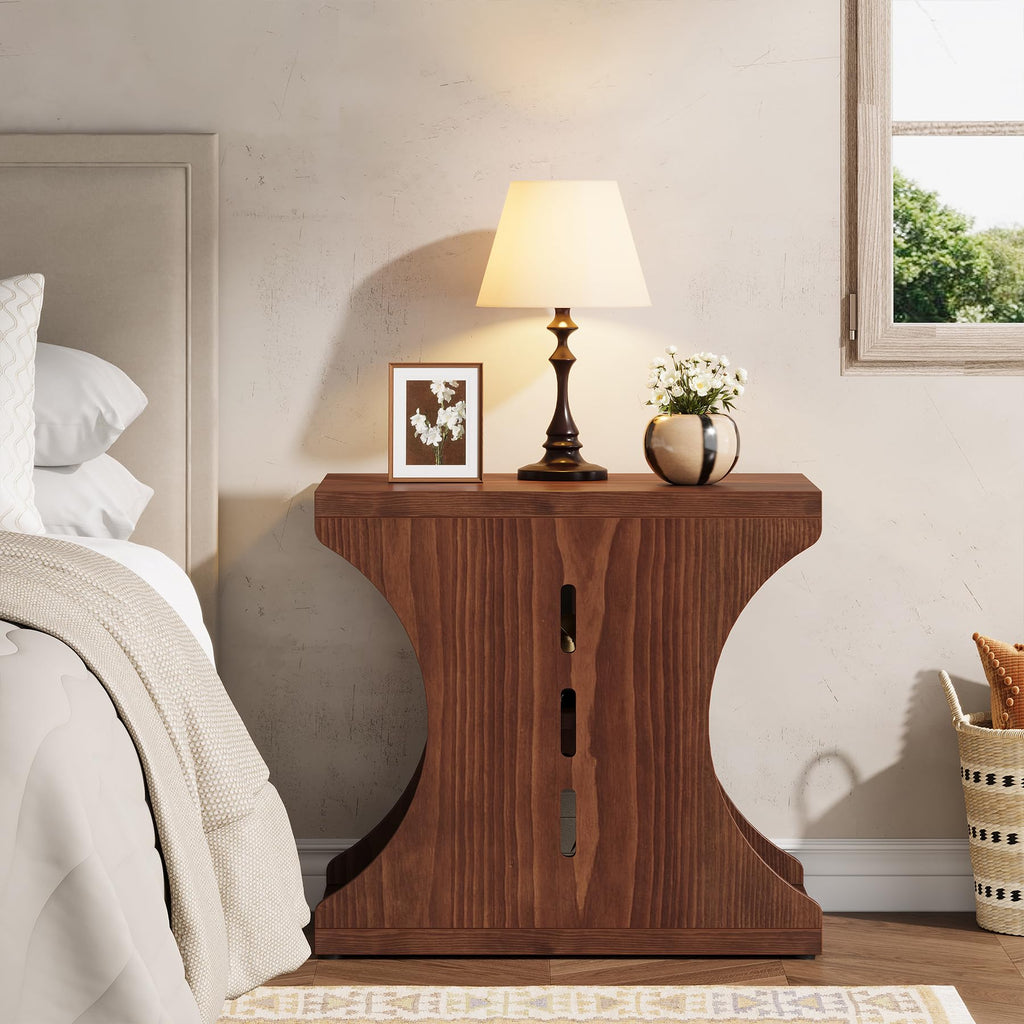 Brown Solid Wood Side End Table W716