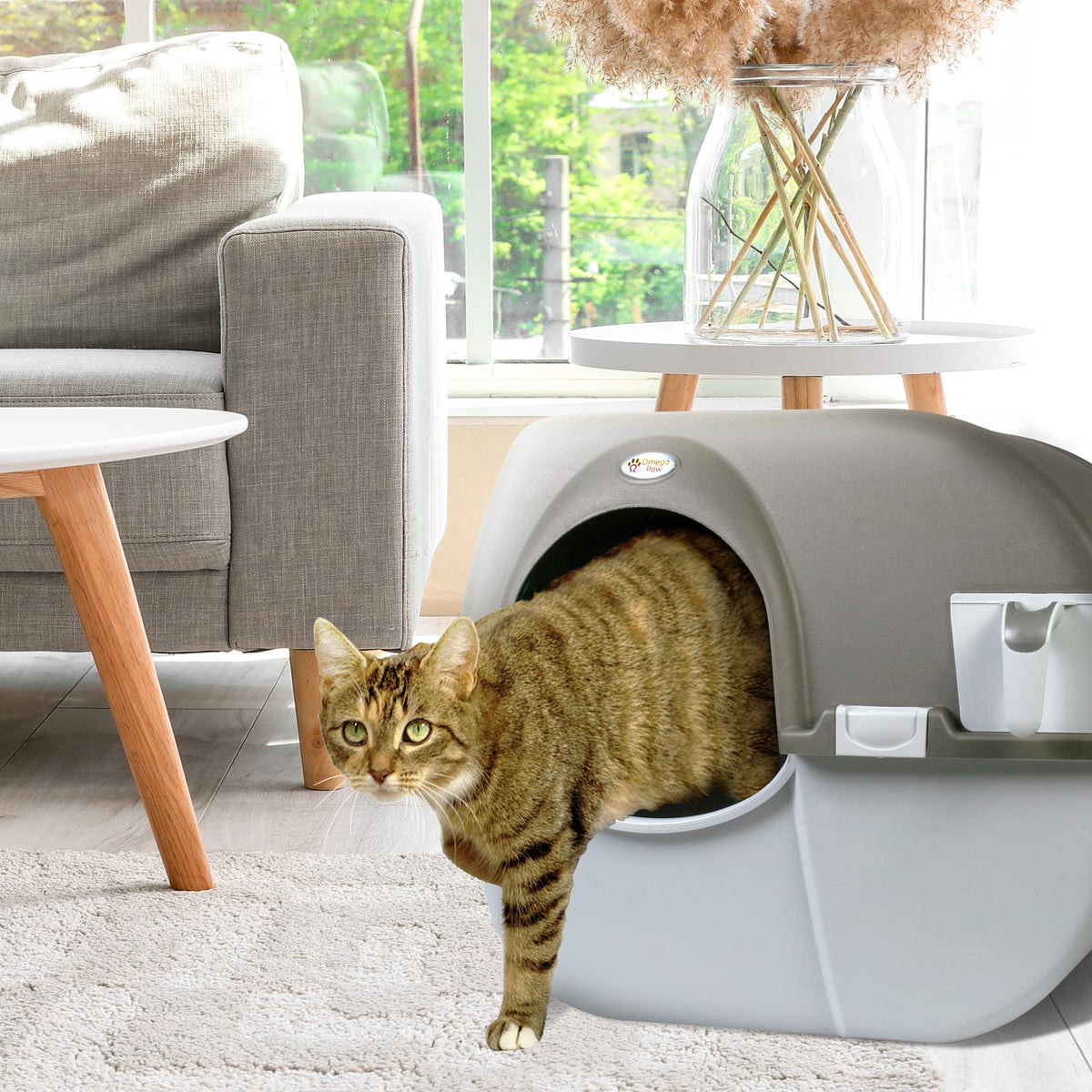 Self Cleaning Litter Box Regular Size Grey O3882