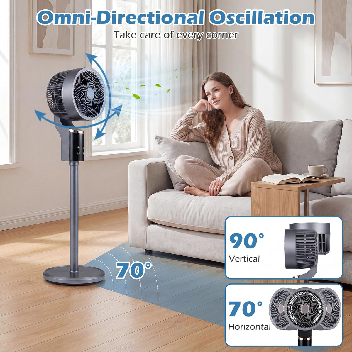 Compact Oscillating Standing Fan T46912