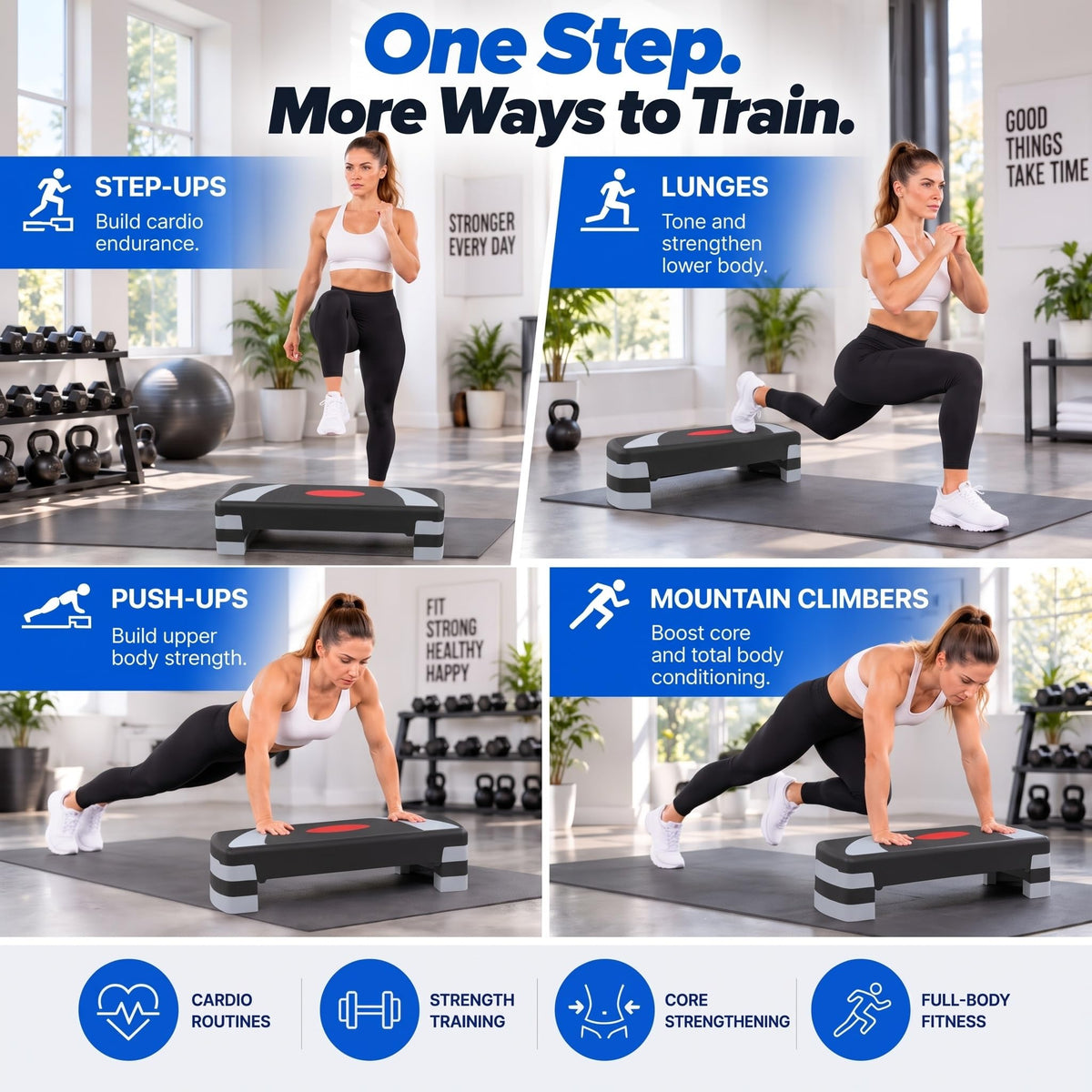 31'' Aerobic Step Platform with 4 Risers Q526