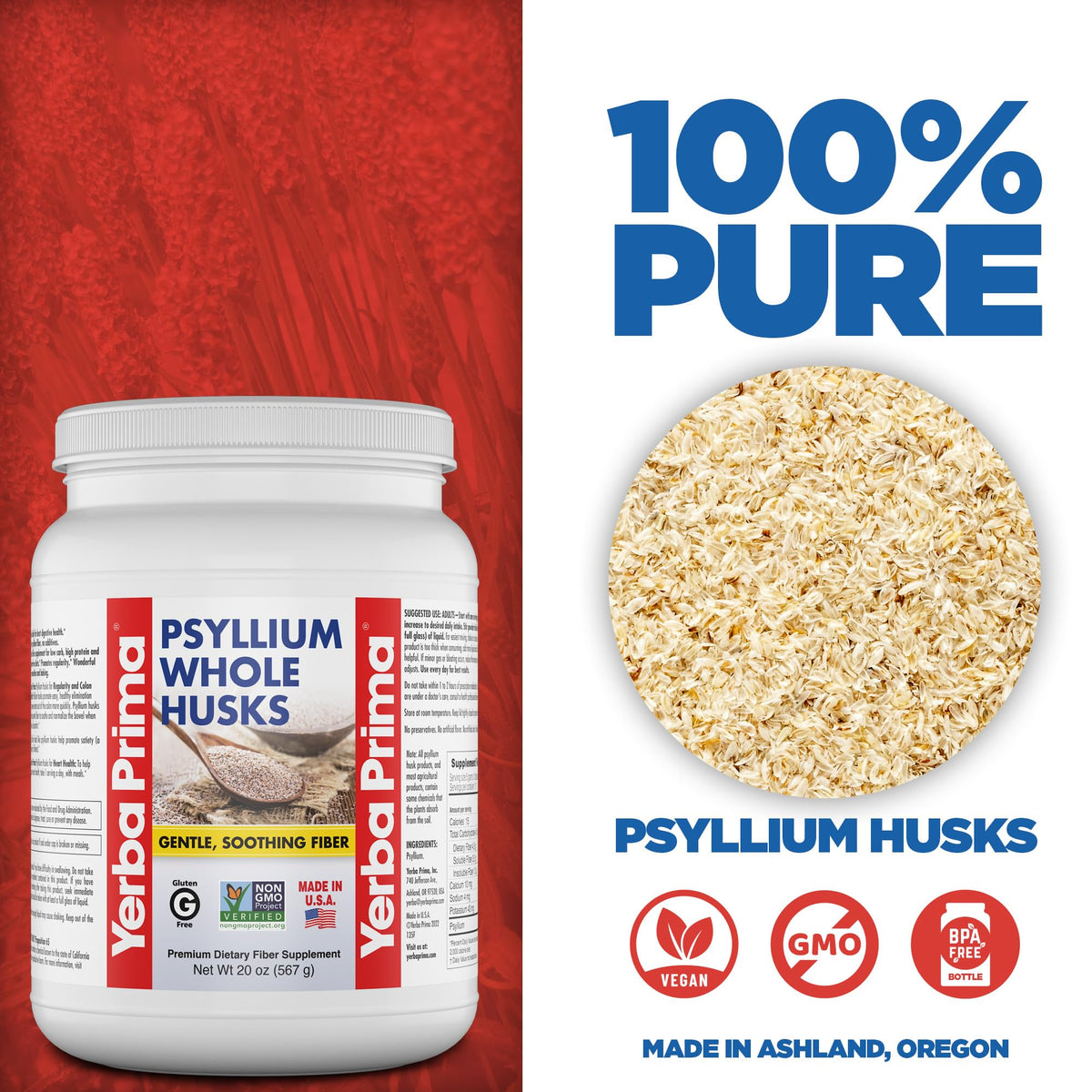 Psyllium Whole Husks Fiber Supplement 20oz V6599