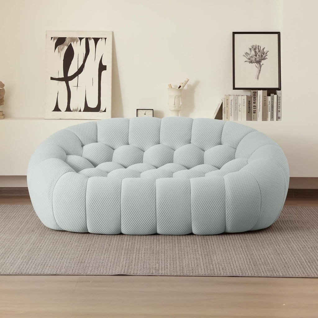 Light Grey Curved Upholstered Sofa J324196