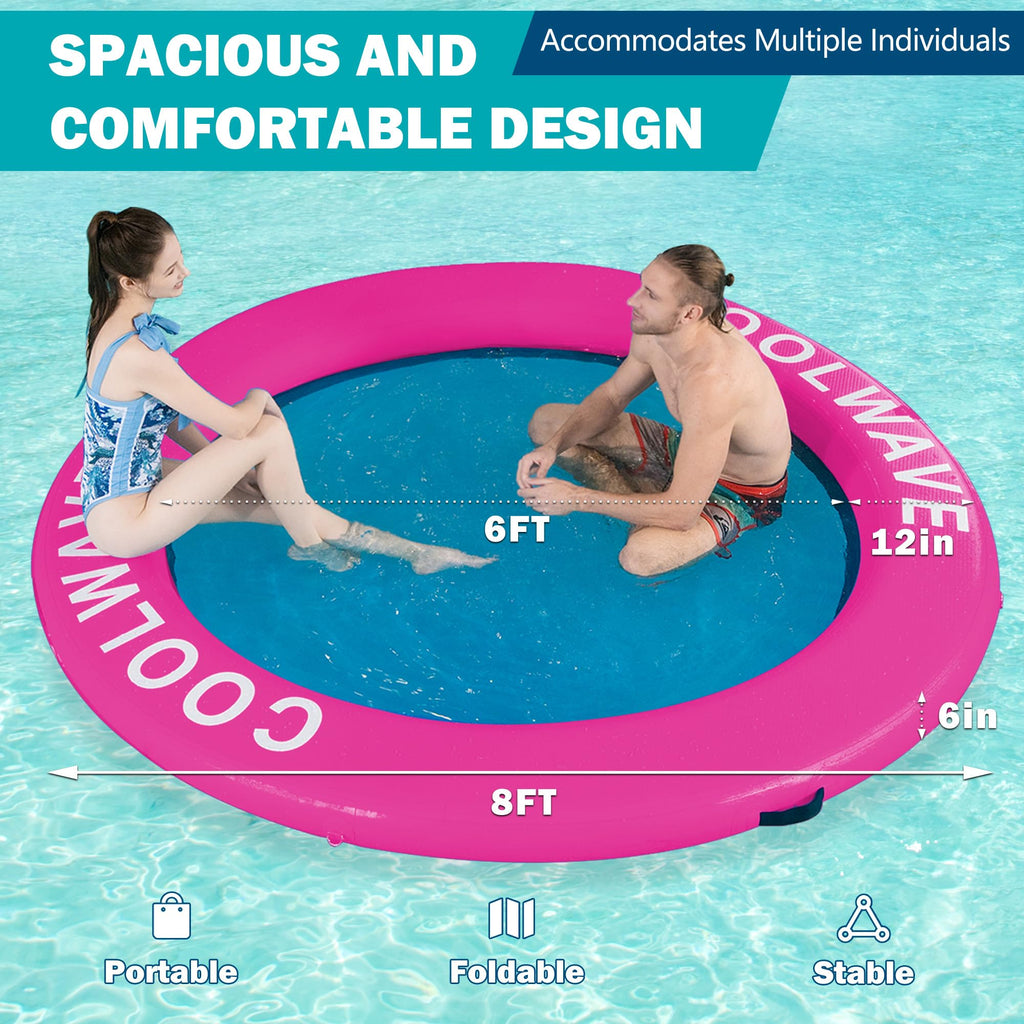 Inflatable Water Hammock Floating Dock with Cup Holders W990974