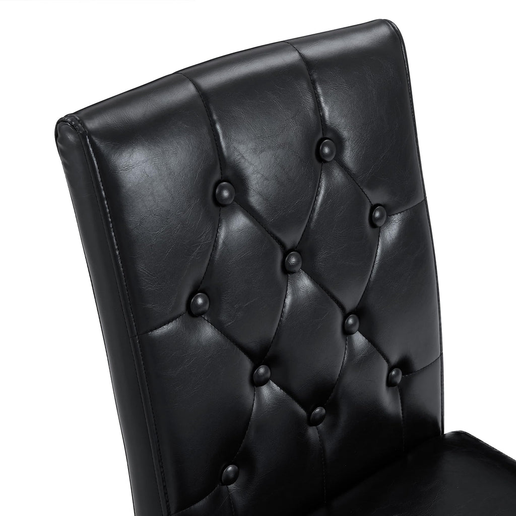 Black Faux Leather Dining Chairs Set of 6 W975664