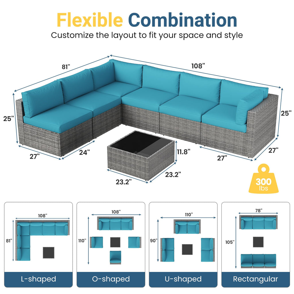 All-Weather Patio Sectional Furniture Set E6530
