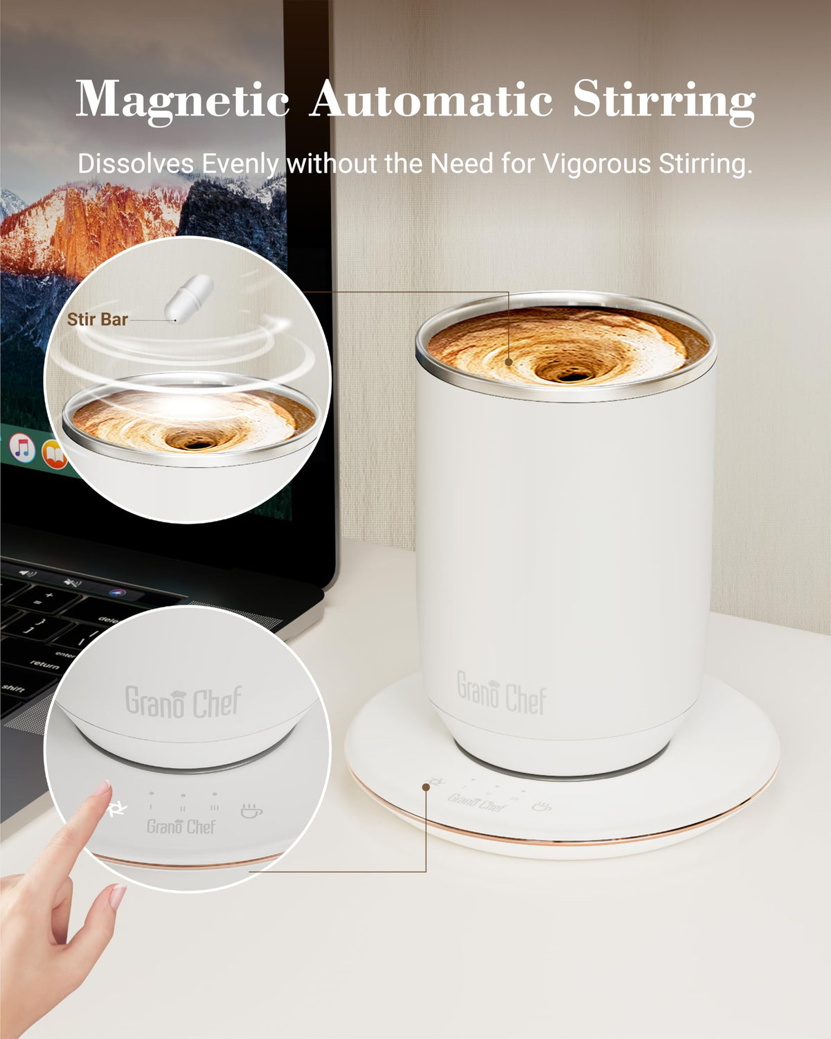 Self-Heating 10oz Temperature Controlled Coffee Mug with Dripper A681
