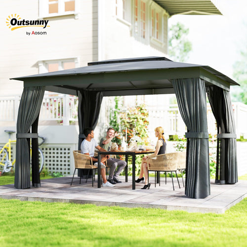 10' x 12' Dark Gray Outdoor Patio Gazebo L871356