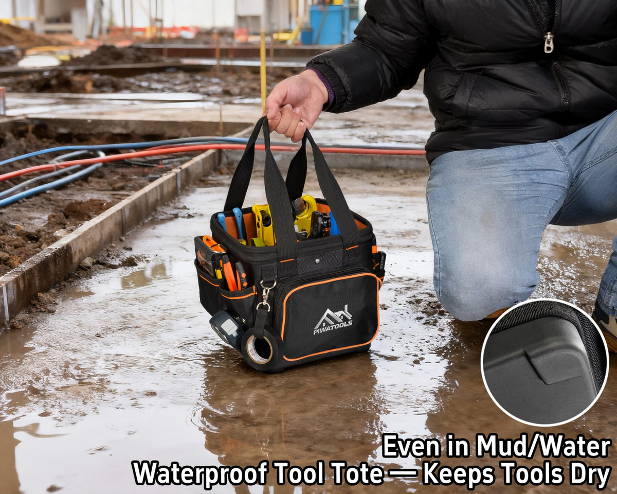 10" Compact Open-Top Tool Tote Bag V319