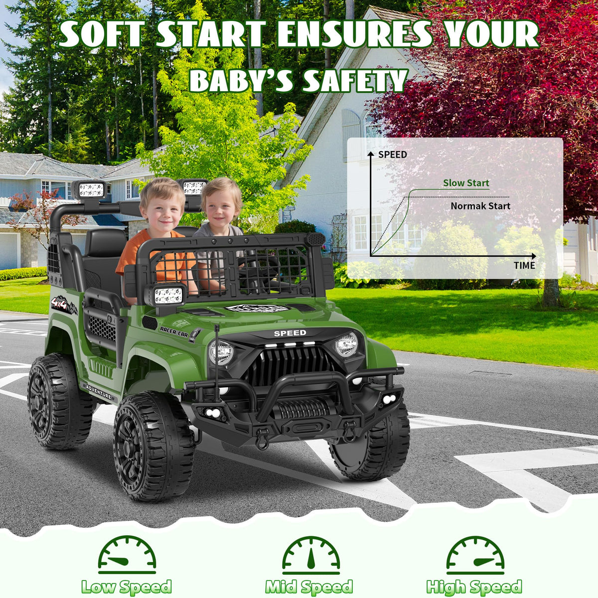 24V 4WD 2-Seater Kids Electric Car G483514
