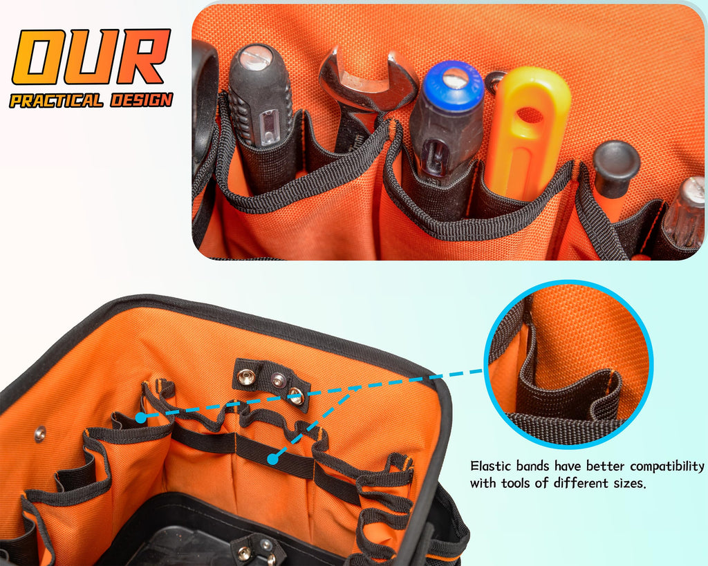 10" Compact Open-Top Tool Tote Bag V319