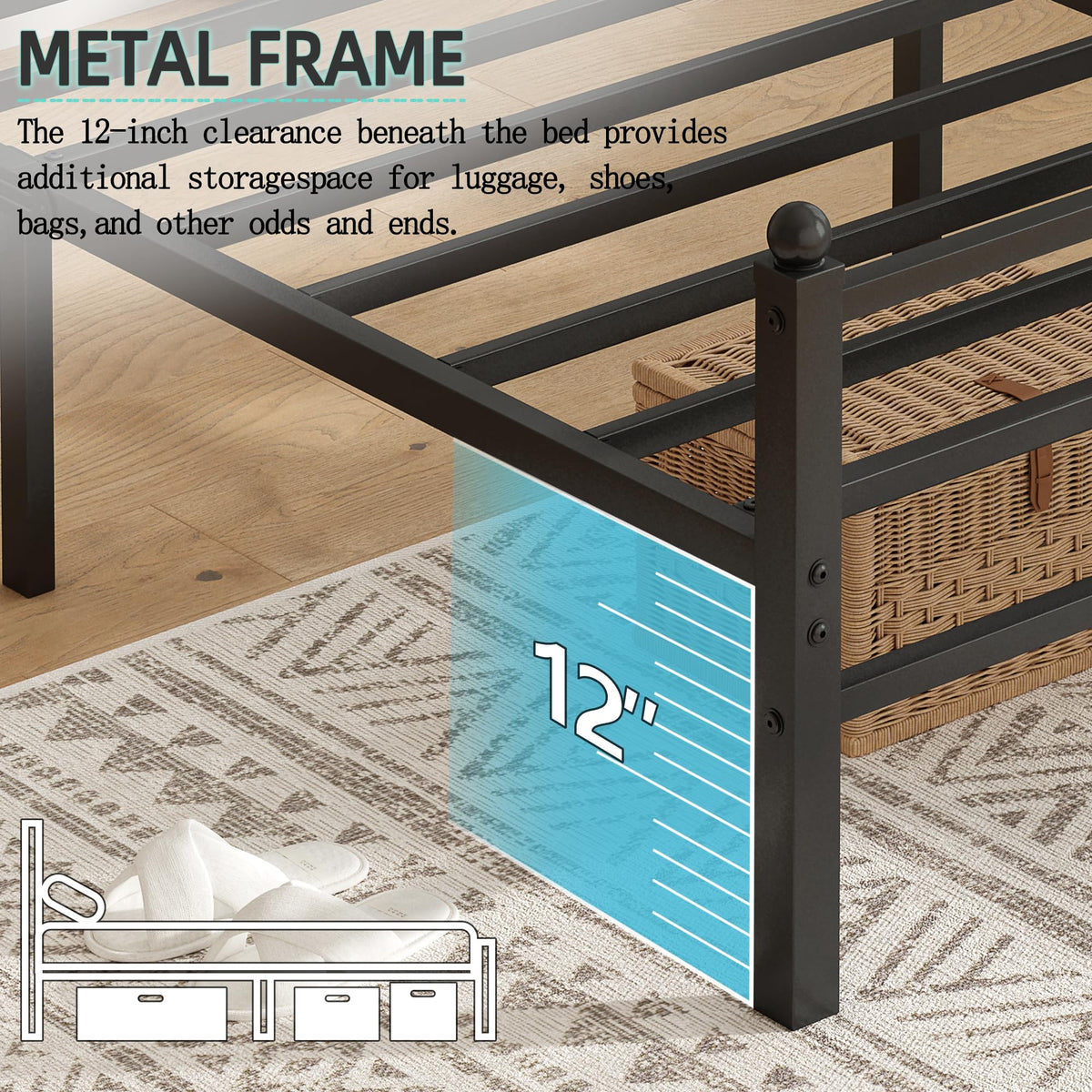 Black Full Size Bed Frame W7856