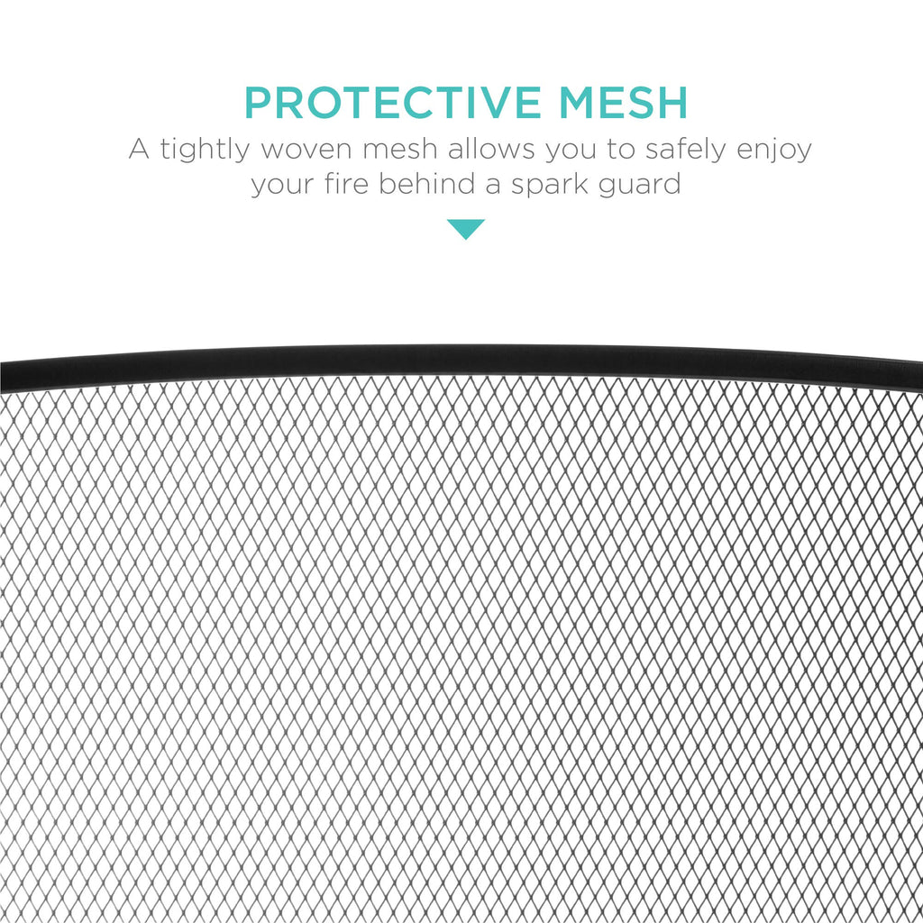 47.5x27.25in 3-Panel Steel Mesh Fireplace Screen T630
