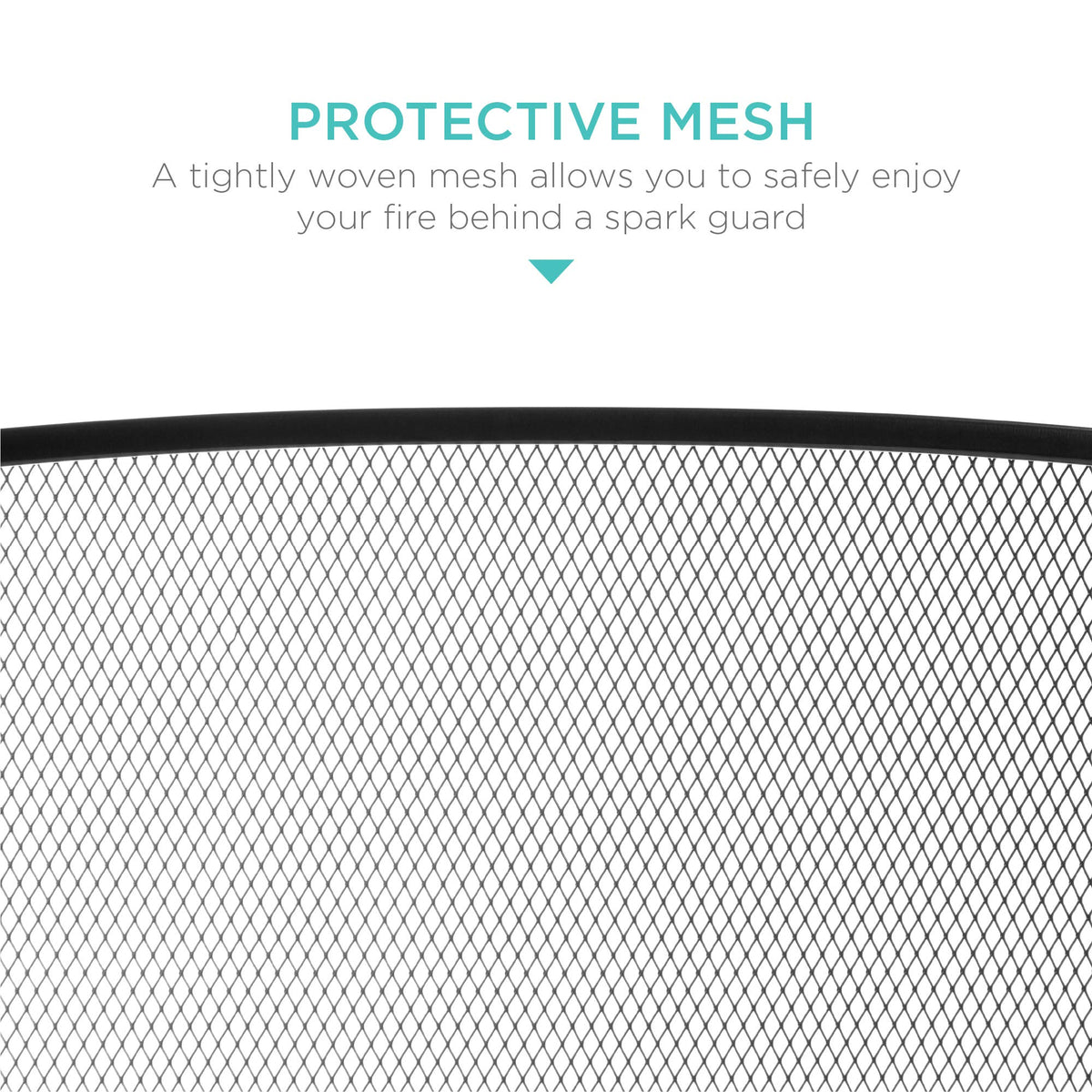 47.5x27.25in 3-Panel Steel Mesh Fireplace Screen T630