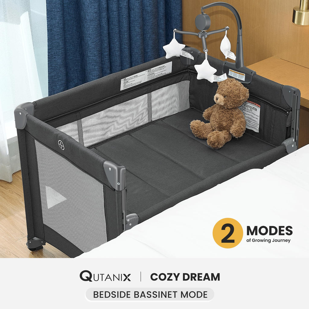 2-in-1 Pack and Play with Mattress, Bassinet and Playpen L17302