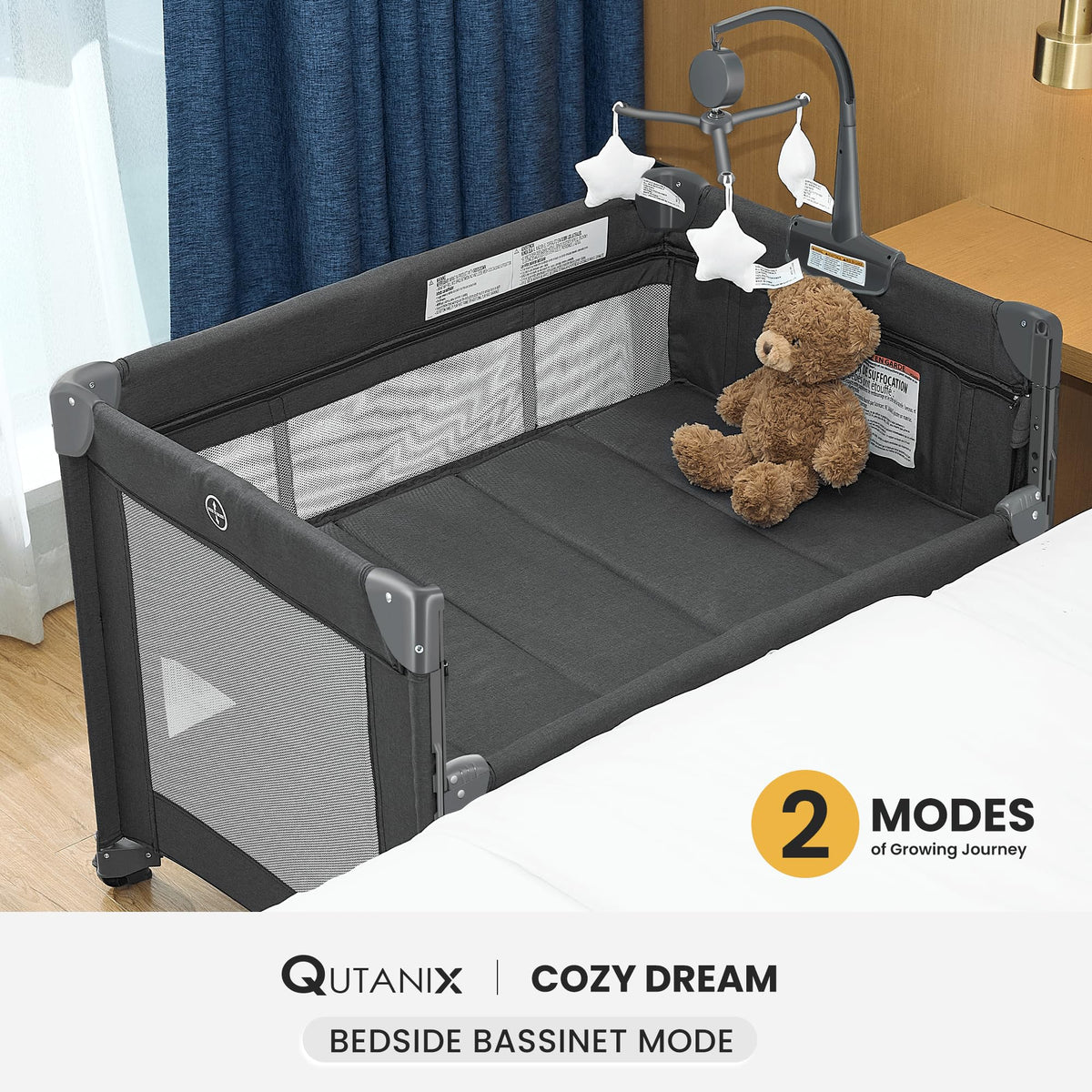 2-in-1 Pack and Play with Mattress, Bassinet and Playpen L17302
