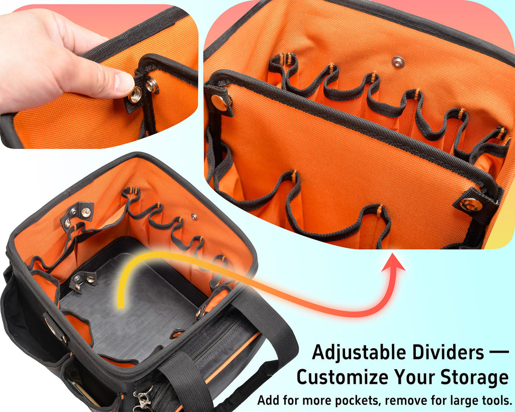 10" Compact Open-Top Tool Tote Bag V319