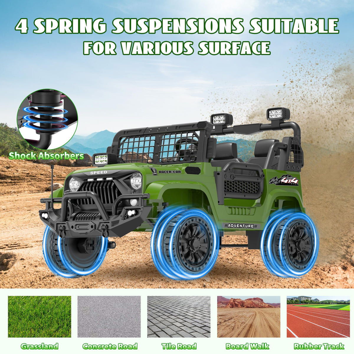 24V 4WD 2-Seater Kids Electric Car G483514