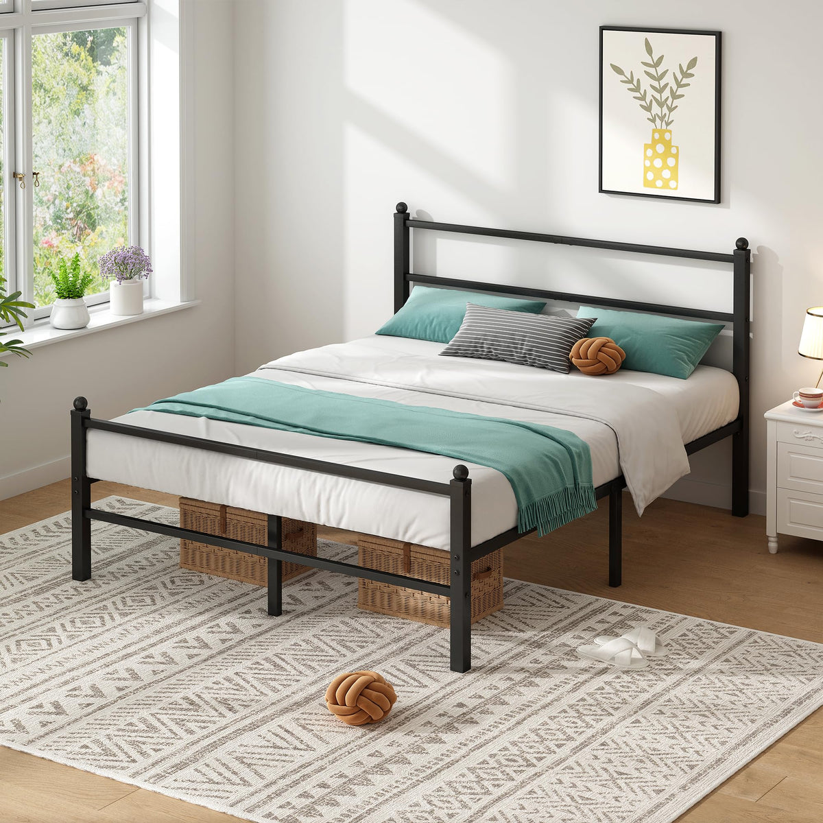 Black Full Size Bed Frame W7856