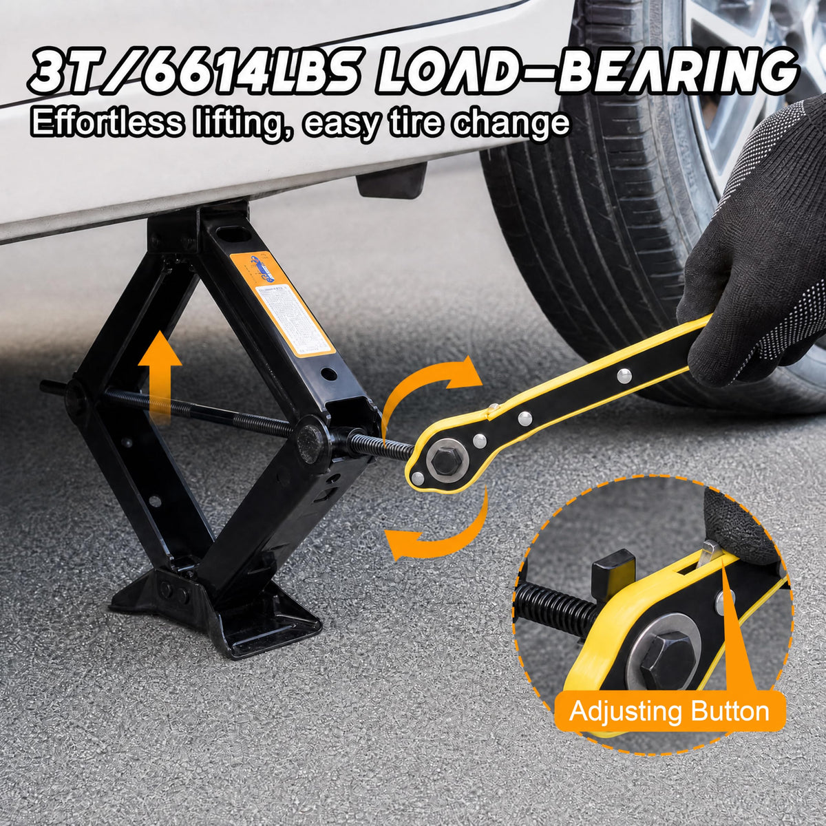 3 Ton Scissor Car Jack Kit with Wrench L208089