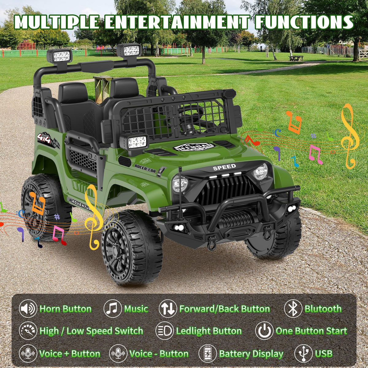 24V 4WD 2-Seater Kids Electric Car G483514